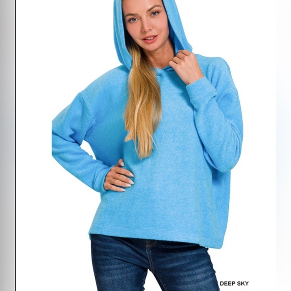 🎉FREE SHIPPING 5 colors 920 HOODED BRUSHED MELANGE
HACCI SWEATER - Picture 2 of 5